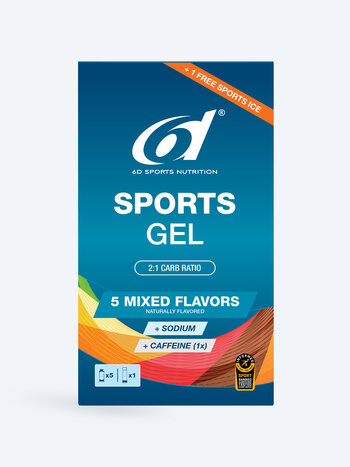 6D Sports Nutrition Sports Gel - Mixed Flavours 5 x 45ml + Sports Ice 77ml