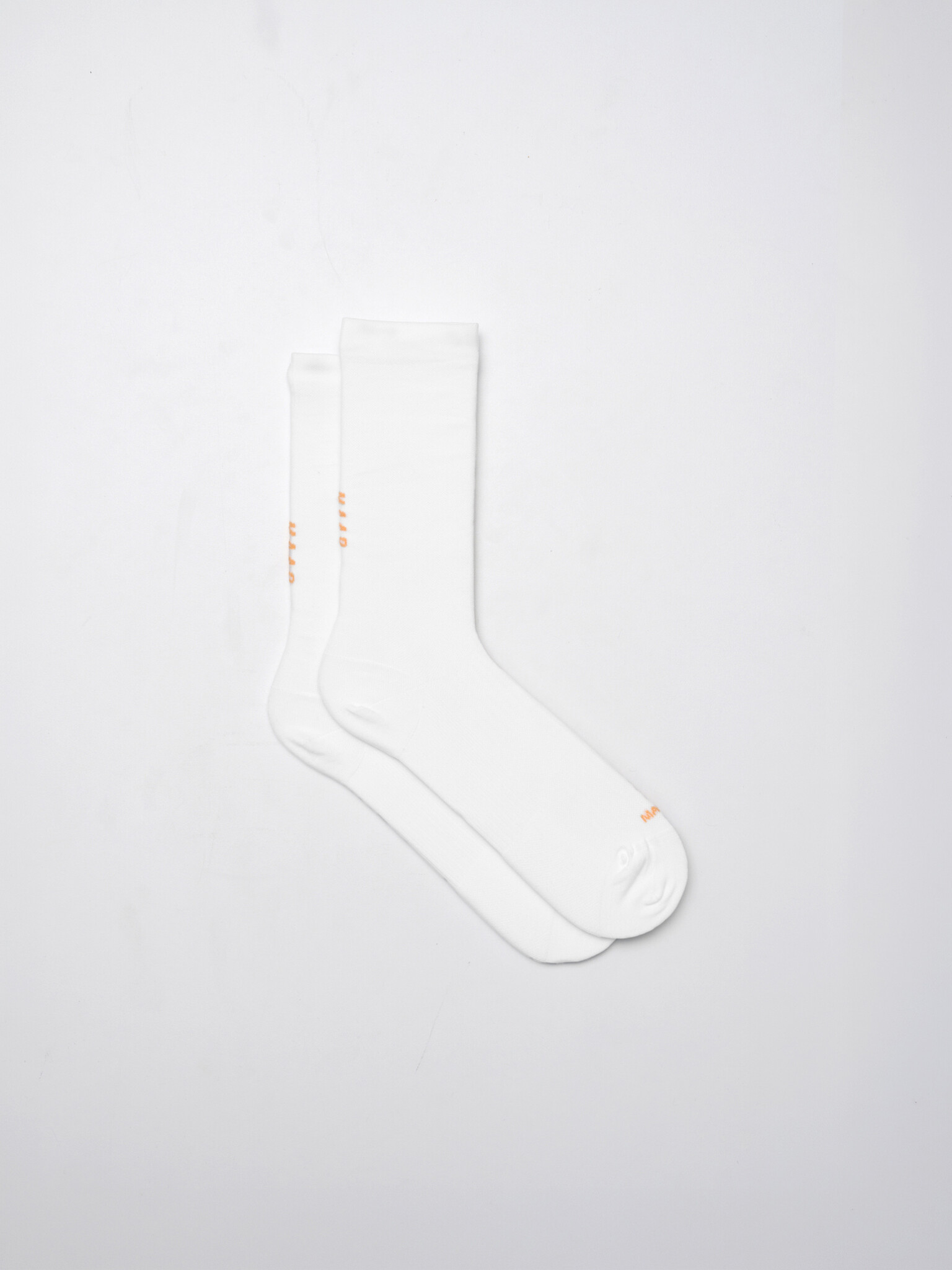 MAAP Team Sock - Long - White/Faded Fluoro Orange