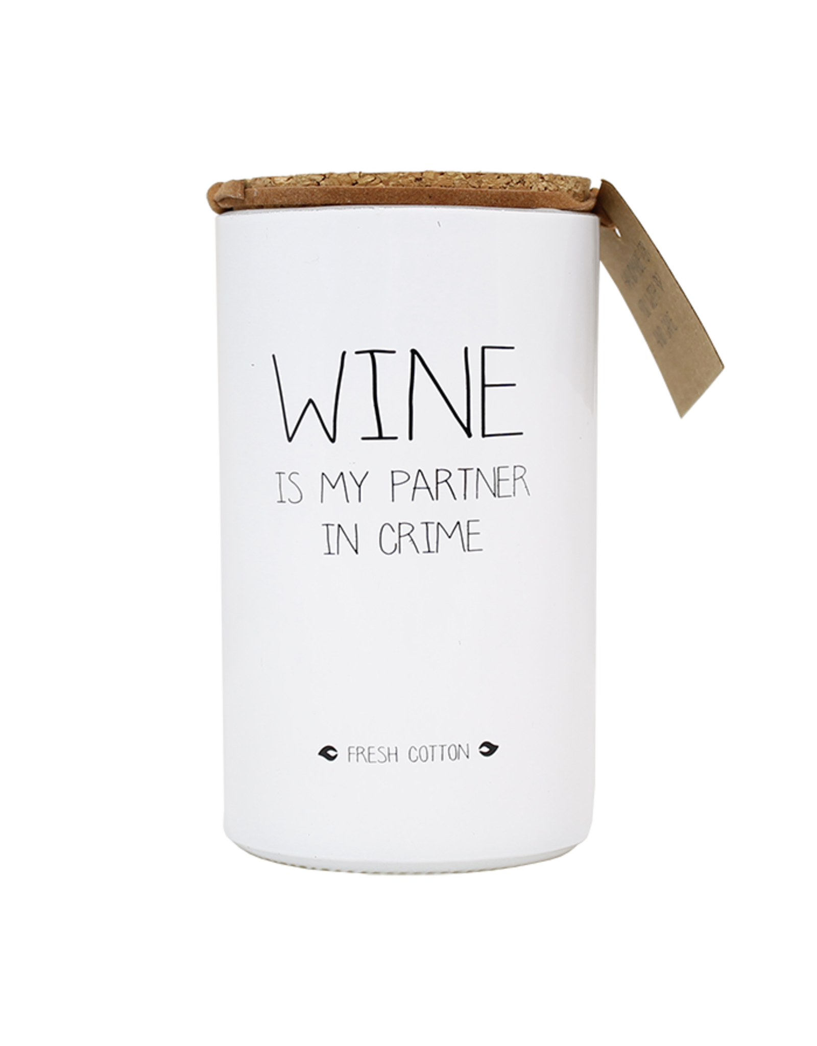 My flame Lifestyle SOJAKAARS – WINE IS MY PARTNER IN CRIME – GEUR: FRESH COTTON