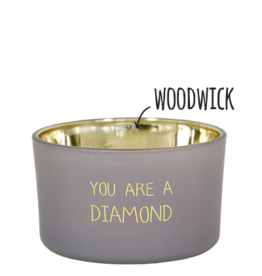 My flame Lifestyle Sojakaars met houten lont | You are a diamond