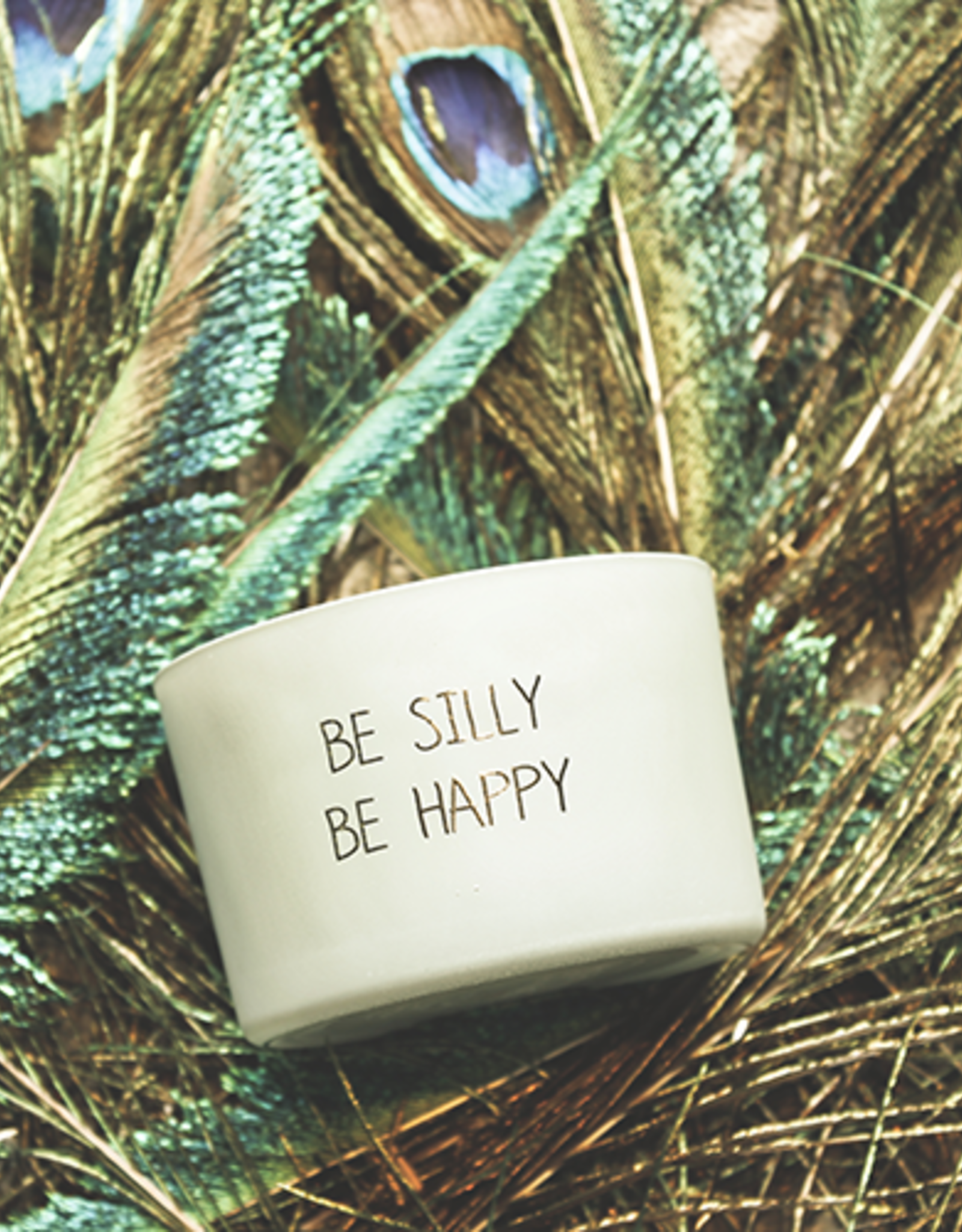 My flame Lifestyle SOJAKAARS - BE SILLY BE HAPPY - GEUR: MINTY BAMBOO