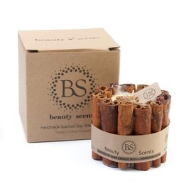 Beauty Scents geurkaarsen Soja geurkaars met kaneelstokjes | Beauty Scents