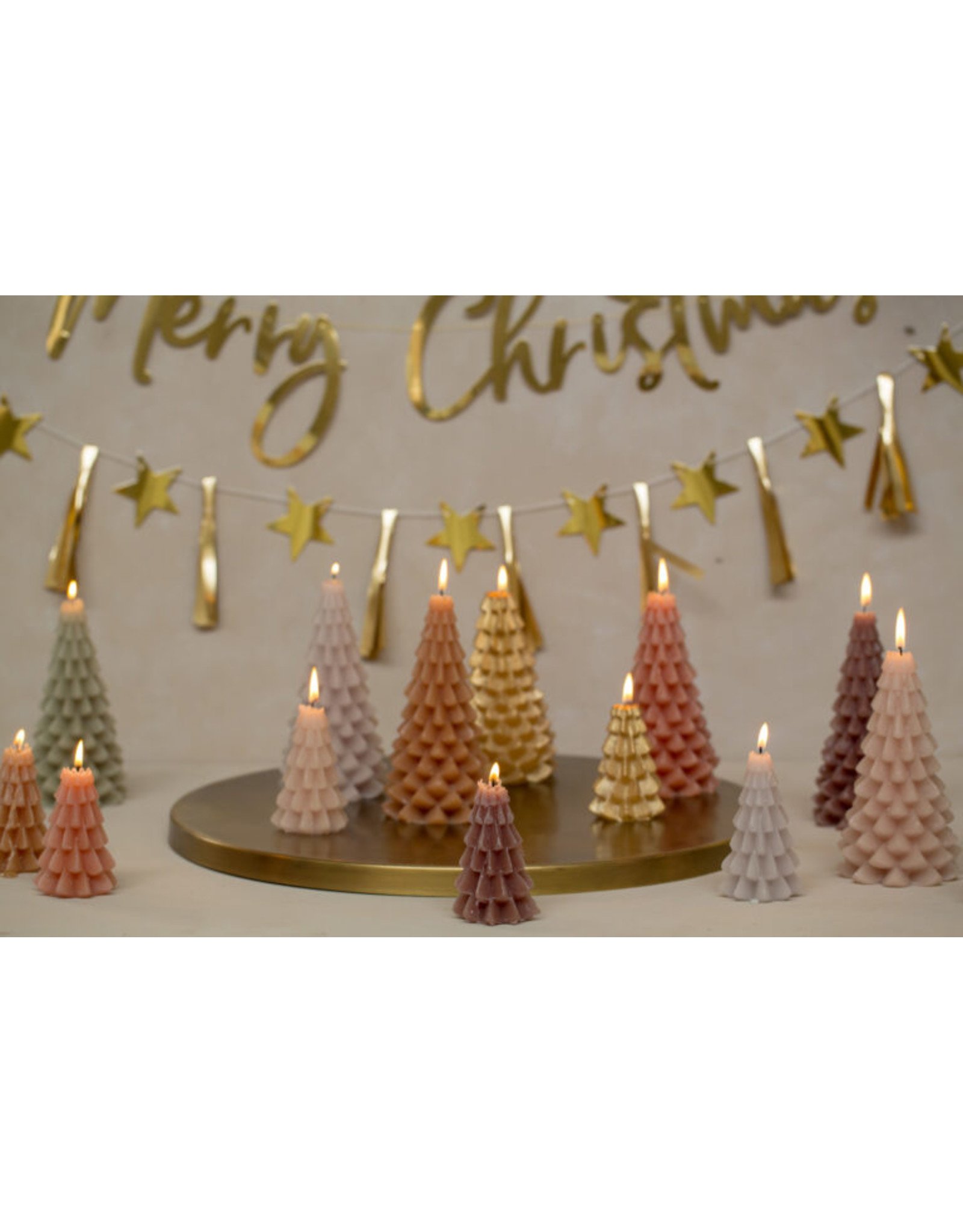 Rustik Lys Kerstboom kaars | Goud | Rustikl Lys