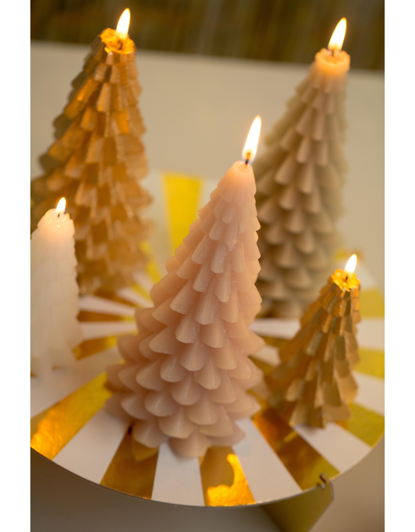 Rustik Lys Kerstboom kaars | Goud | Rustikl Lys