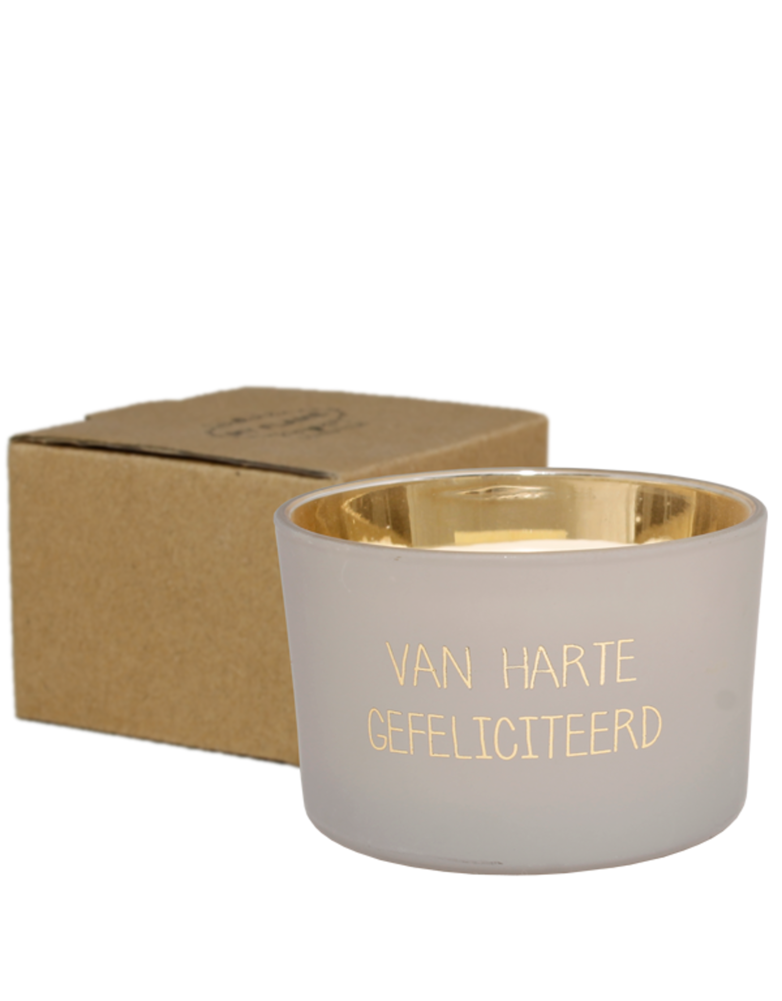 My flame Lifestyle Sojakaars met houten lont | Van harte gefeliciteerd | Amber's Secret