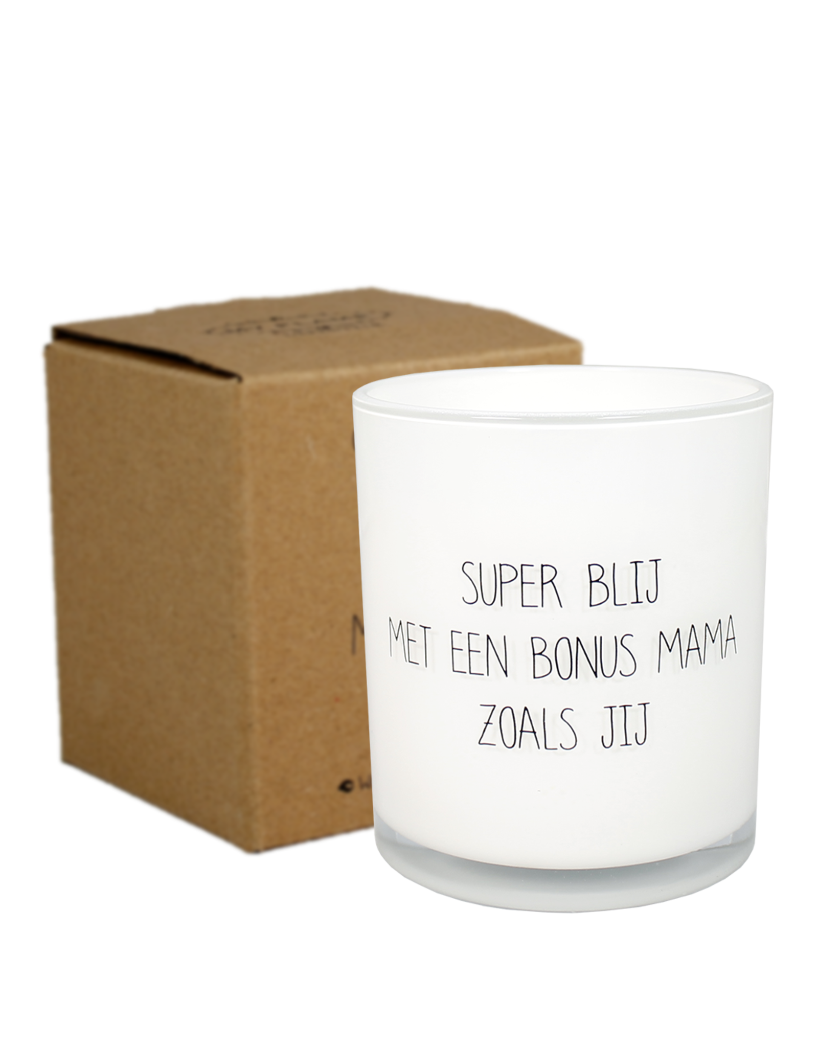 My flame Lifestyle Sojakaars met houten lont  | Super blij met en bonus mama zoals jij | Fresh Cotton