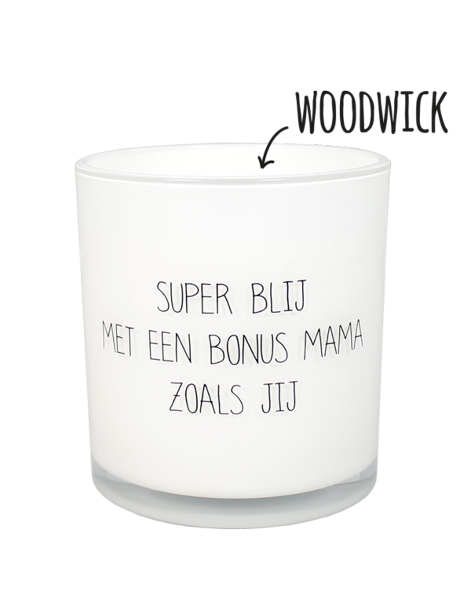 My flame Lifestyle Sojakaars met houten lont  | Super blij met en bonus mama zoals jij | Fresh Cotton