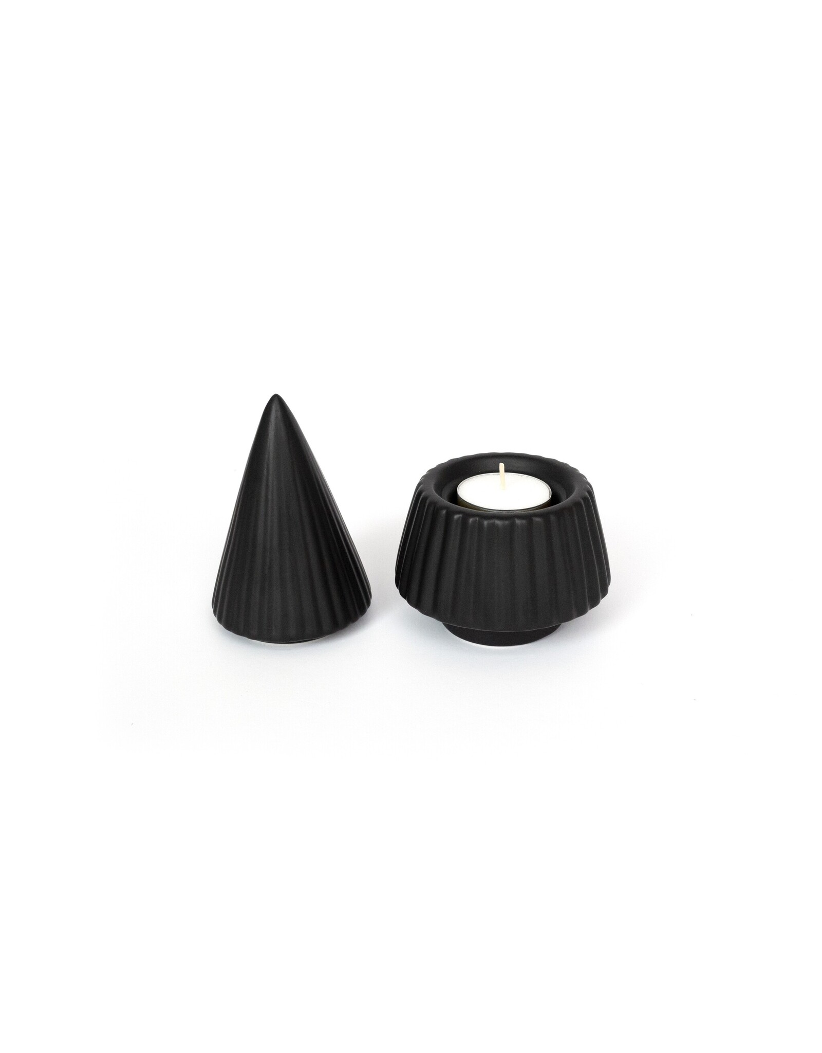Theelichthouder kerstboom | zwart  | Gift Atelier