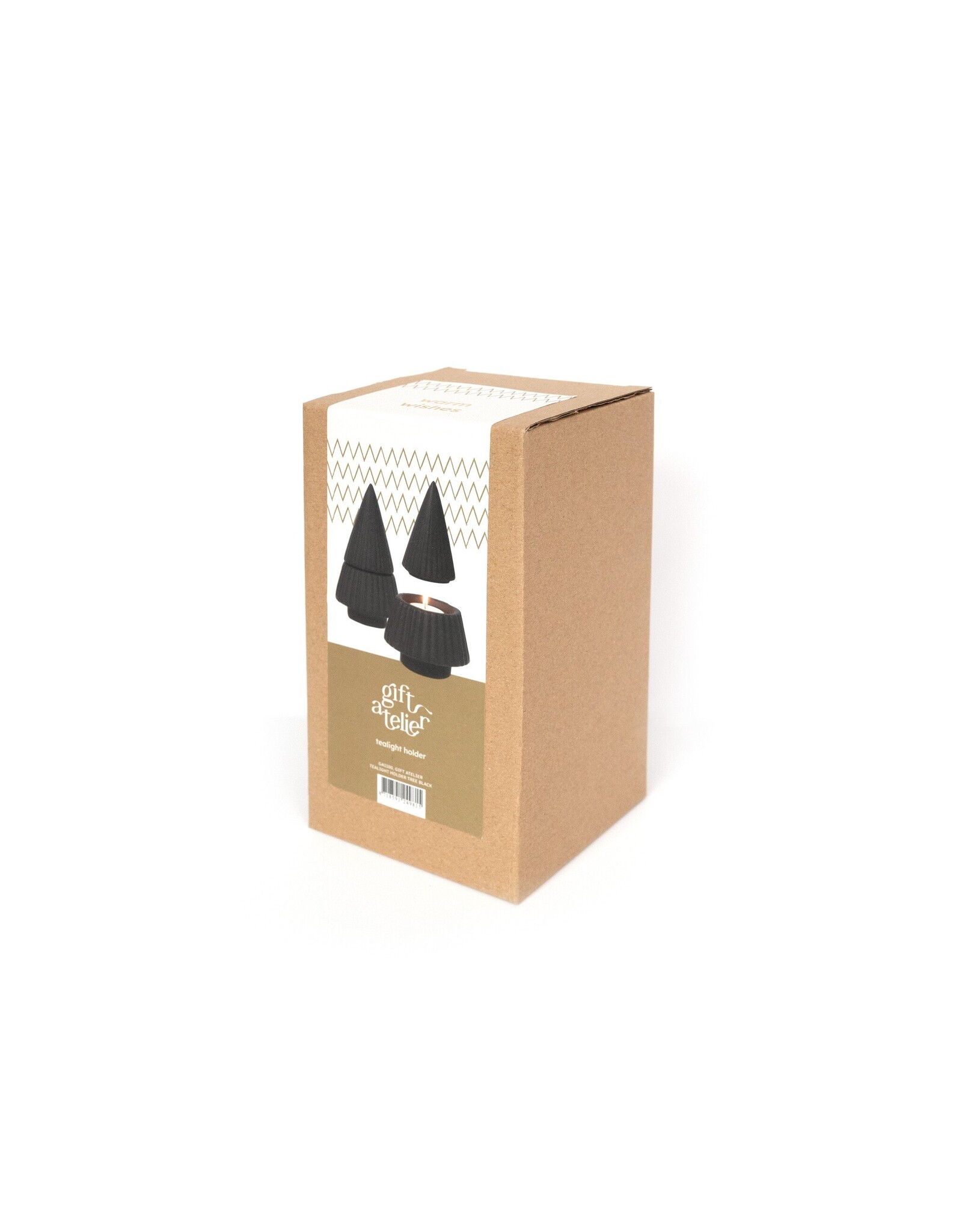 Theelichthouder kerstboom | zwart  | Gift Atelier