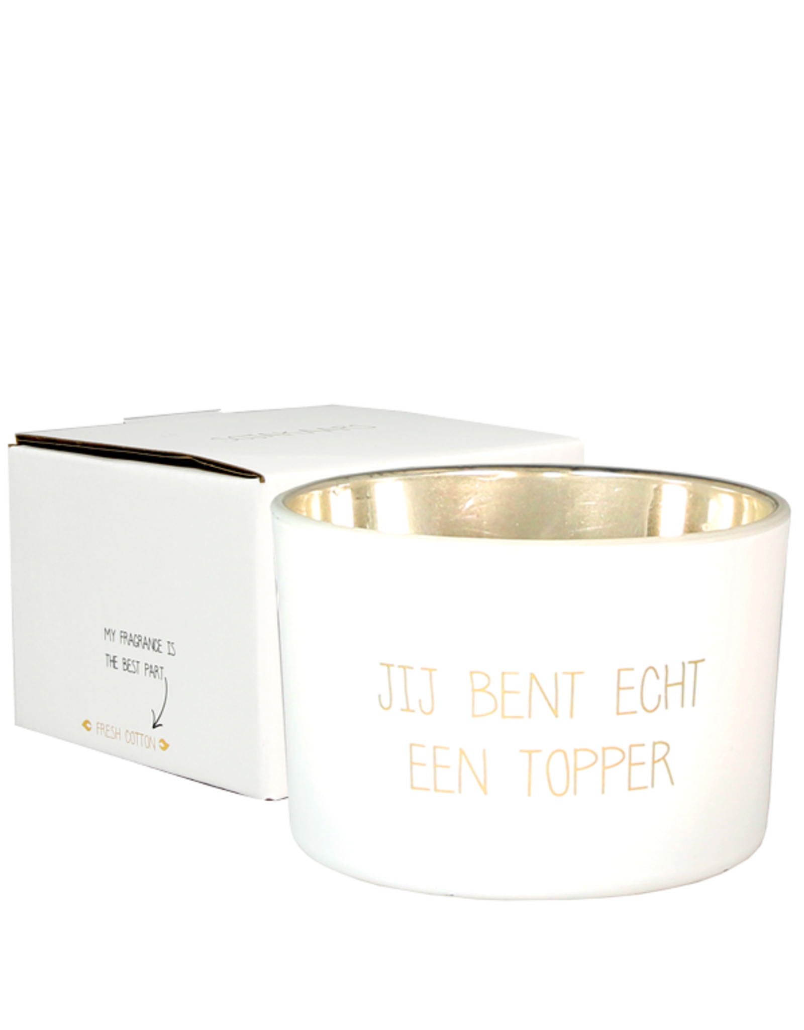 My flame Lifestyle Sojakaars met houten lont | Jij bent echt een topper | Fresh Cotton | My Flame