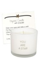 My flame Lifestyle Geurkaars met wens-armband  | You are a star