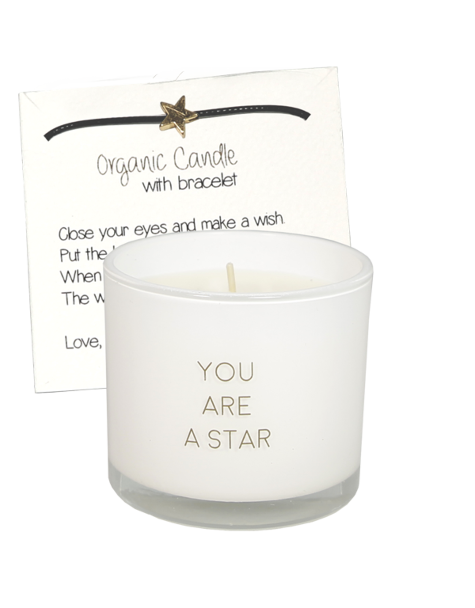 My flame Lifestyle Geurkaars met wens-armband  | You are a star