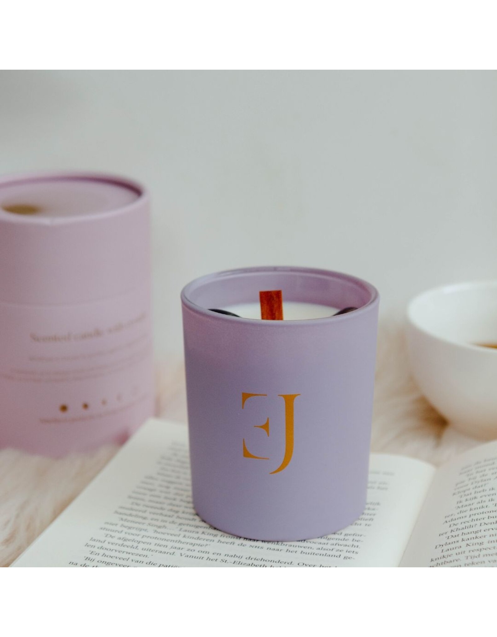 Geurkaars met edelsteen  | Amethist | Succes | Soul Collectie | ExclusJess