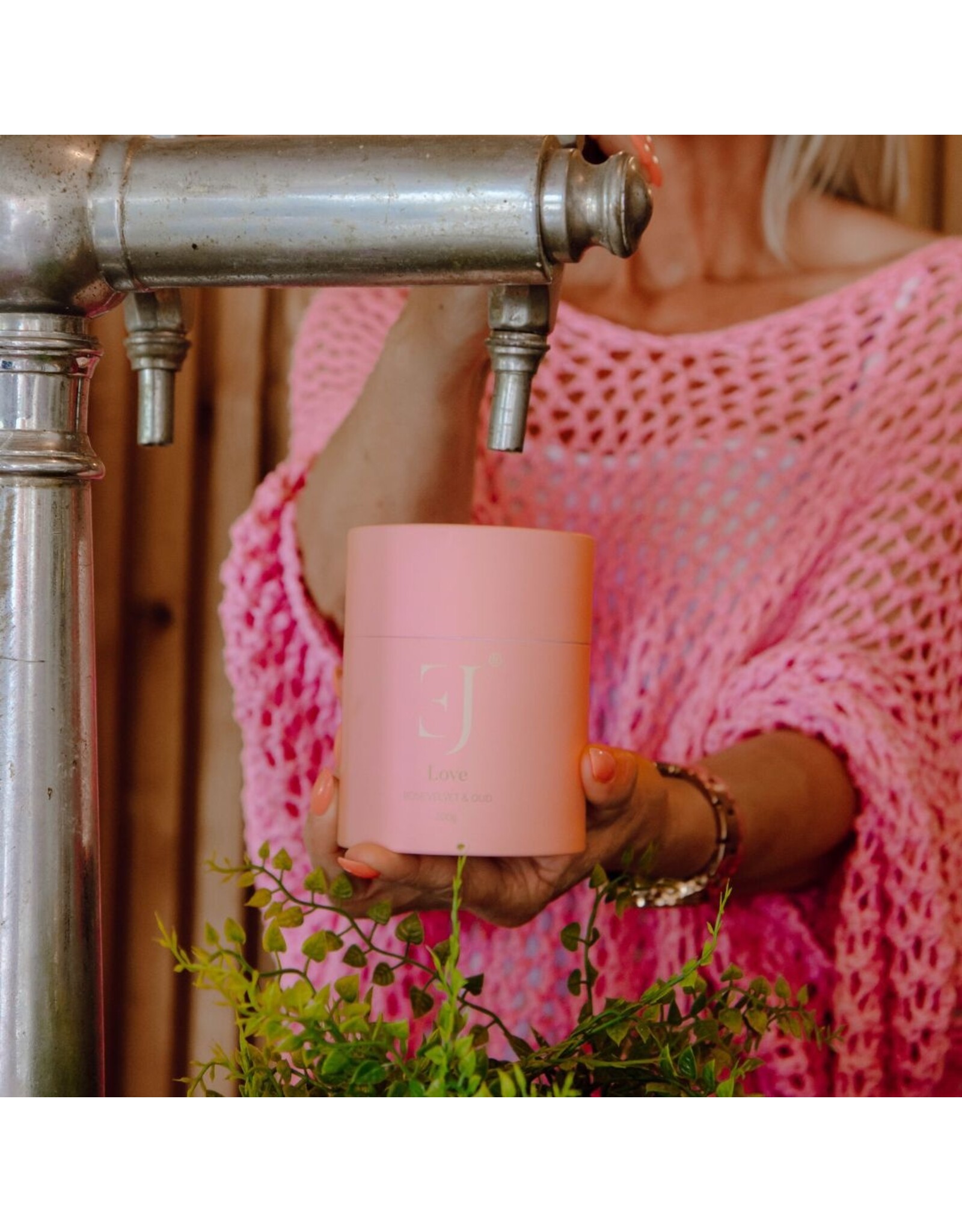 Geurkaars met edelsteen  | Rozenkwarts | Love | Soul Collectie | ExclusJess