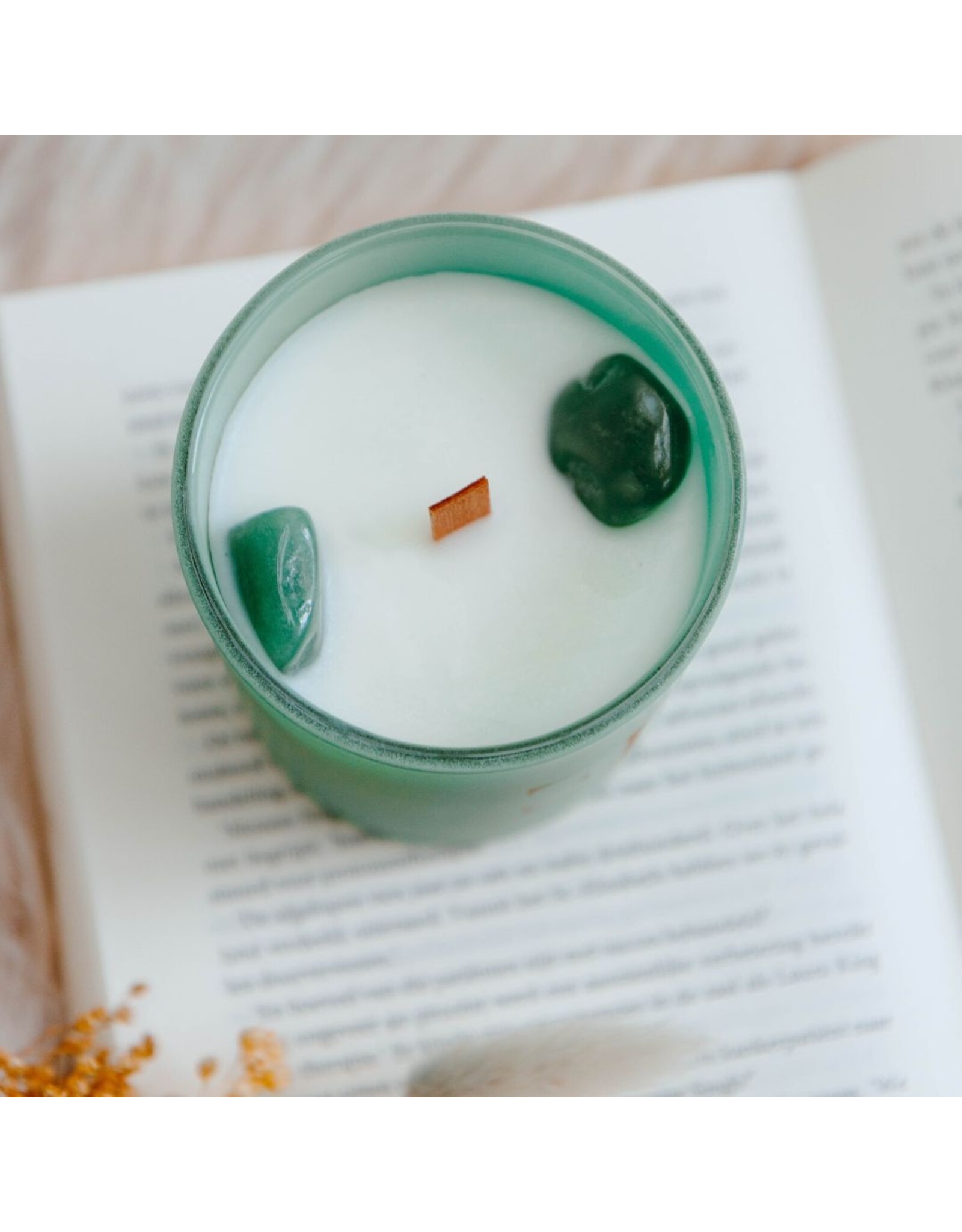 Geurkaars met edelsteen  | Aventurijn l | Happiness | Soul Collectie | ExclusJess