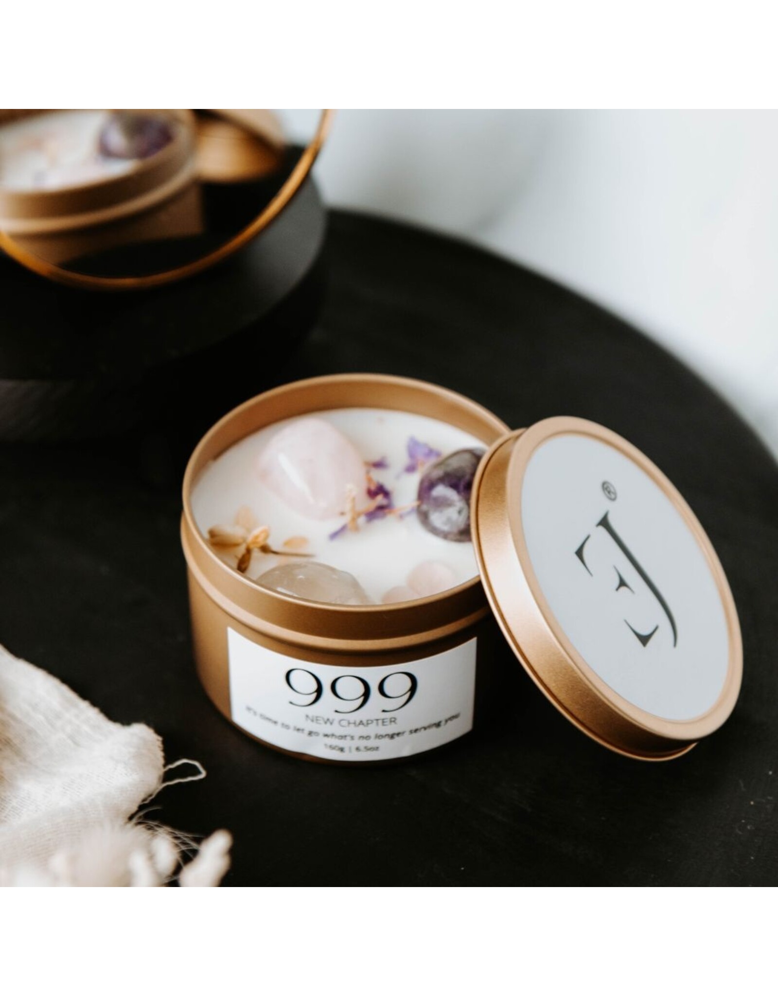 Geurkaars met edelstenen | 999  | Manifest Candle | ExclusJess