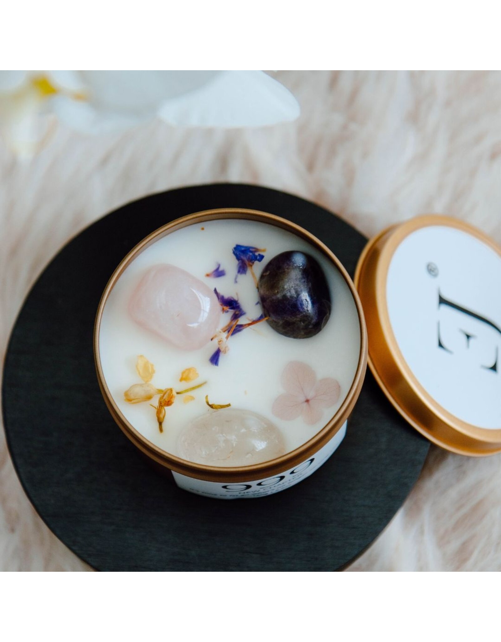 Geurkaars met edelstenen | 888 | Manifest Candle | ExclusJess