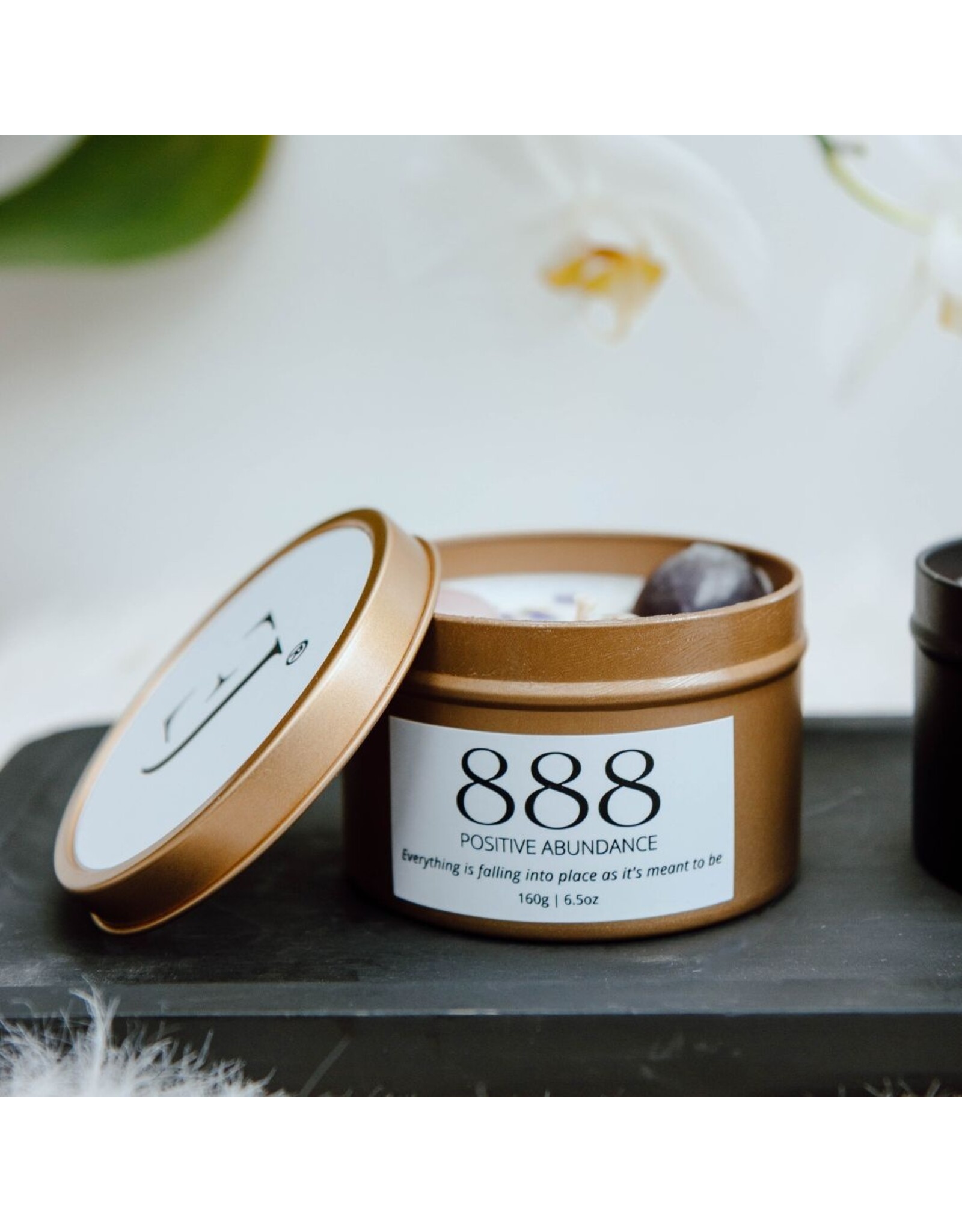 Geurkaars met edelstenen | 888 | Manifest Candle | ExclusJess