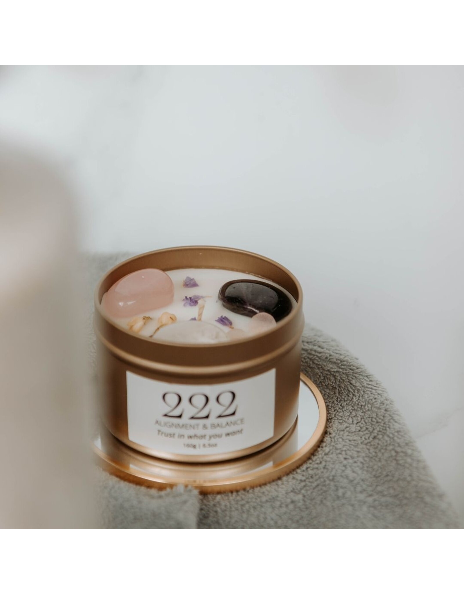 Geurkaars met edelstenen | 222 | Manifest Candle | ExclusJess