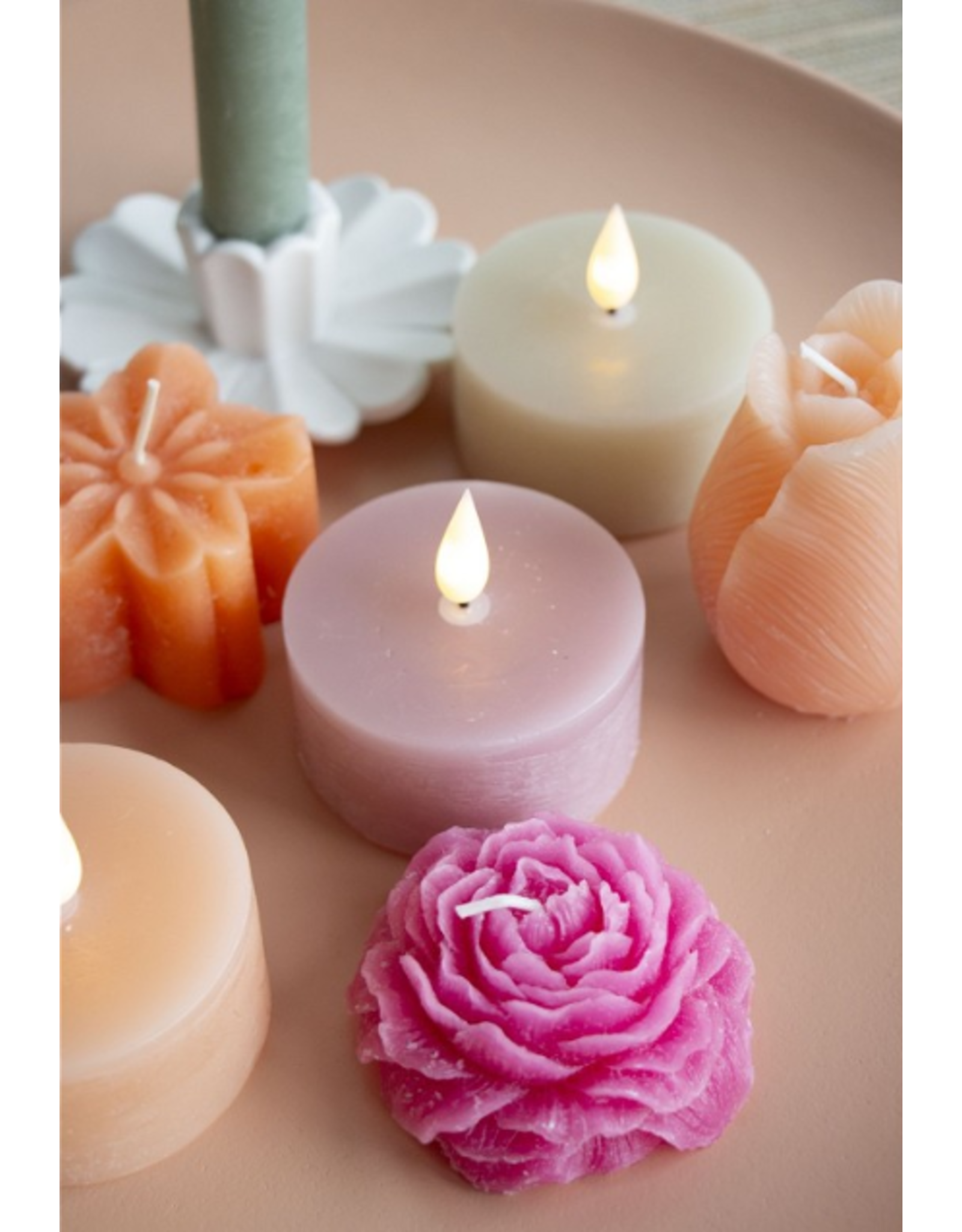 Home Society Led mini stompkaars  met afstandsbediening | set van 2| Greige | Home Society