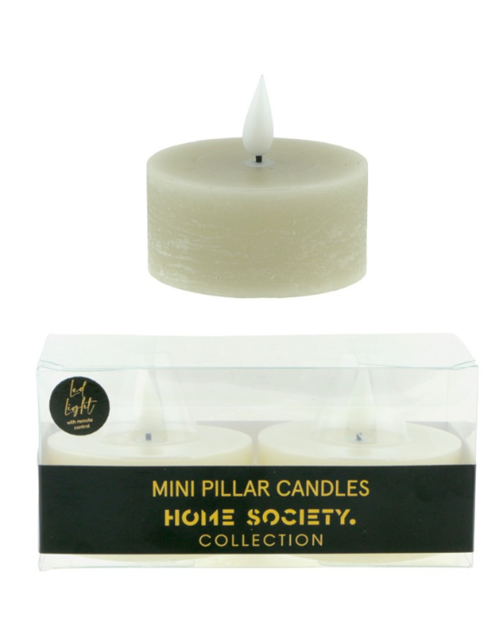 Home Society Led mini stompkaars  met afstandsbediening | set van 2| Greige | Home Society
