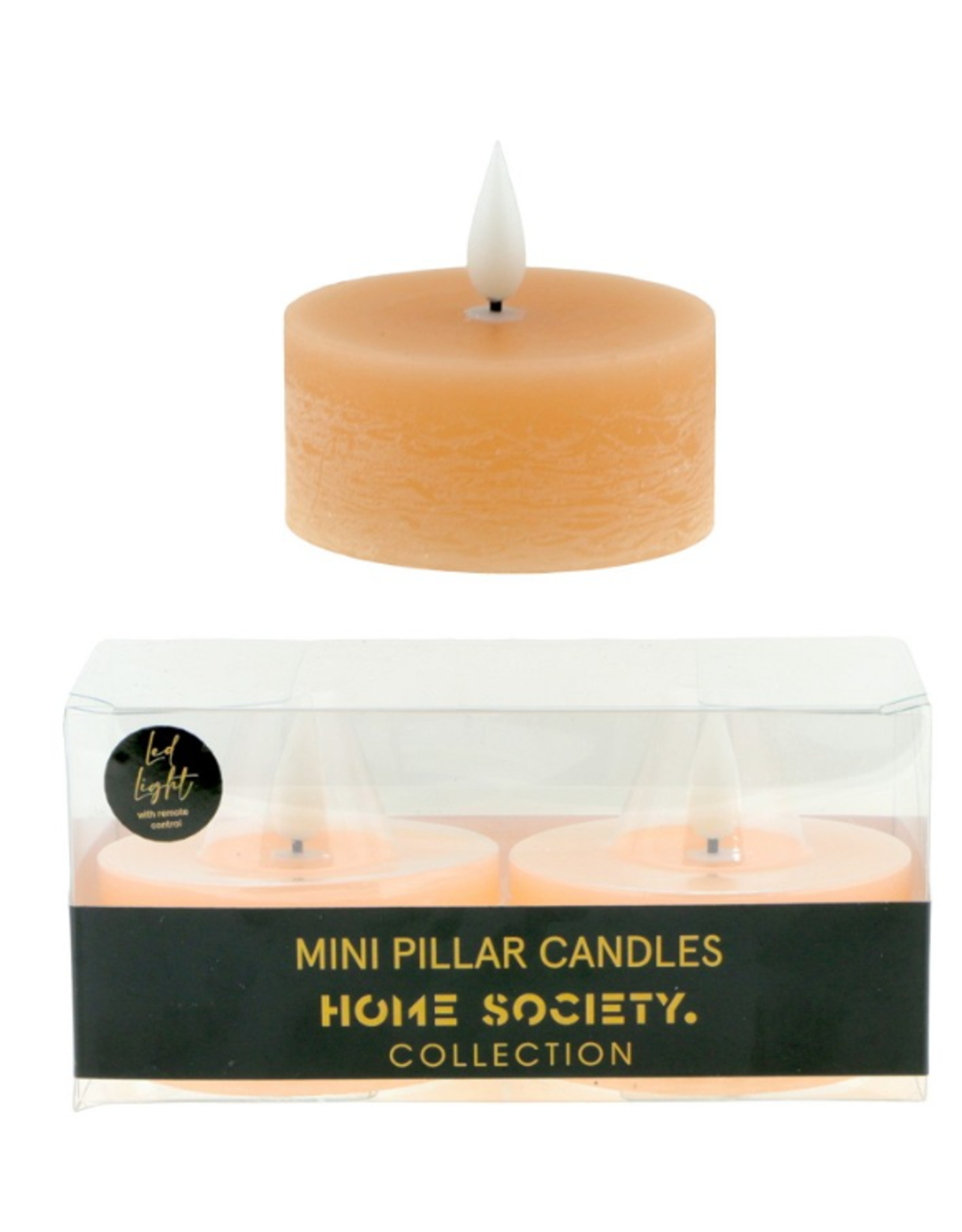 Home Society Led mini stompkaars met afstandsbediening | set van 2 || Peach | Home Society