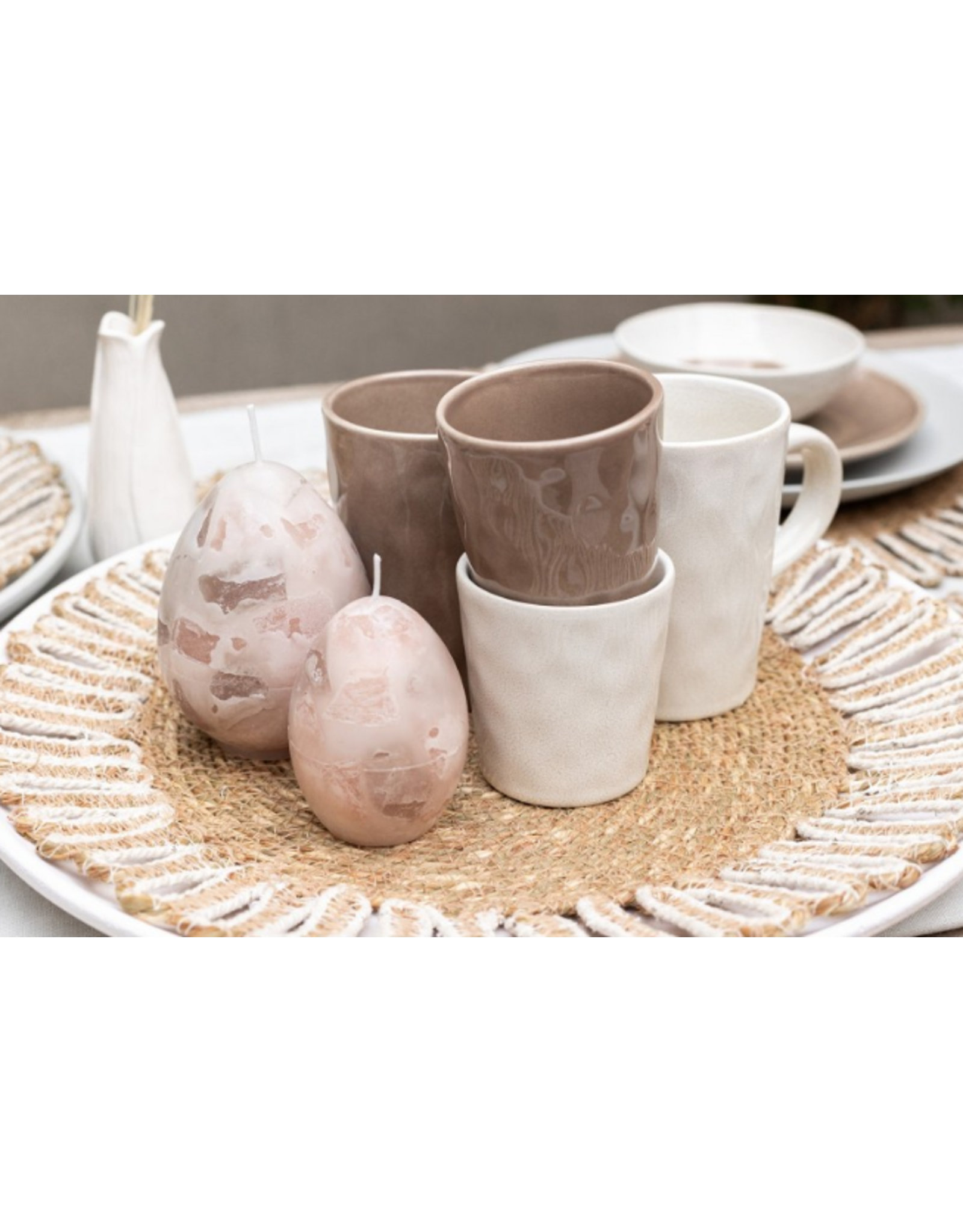 Home Society Kaars Ei marmer | Sand | Home Society