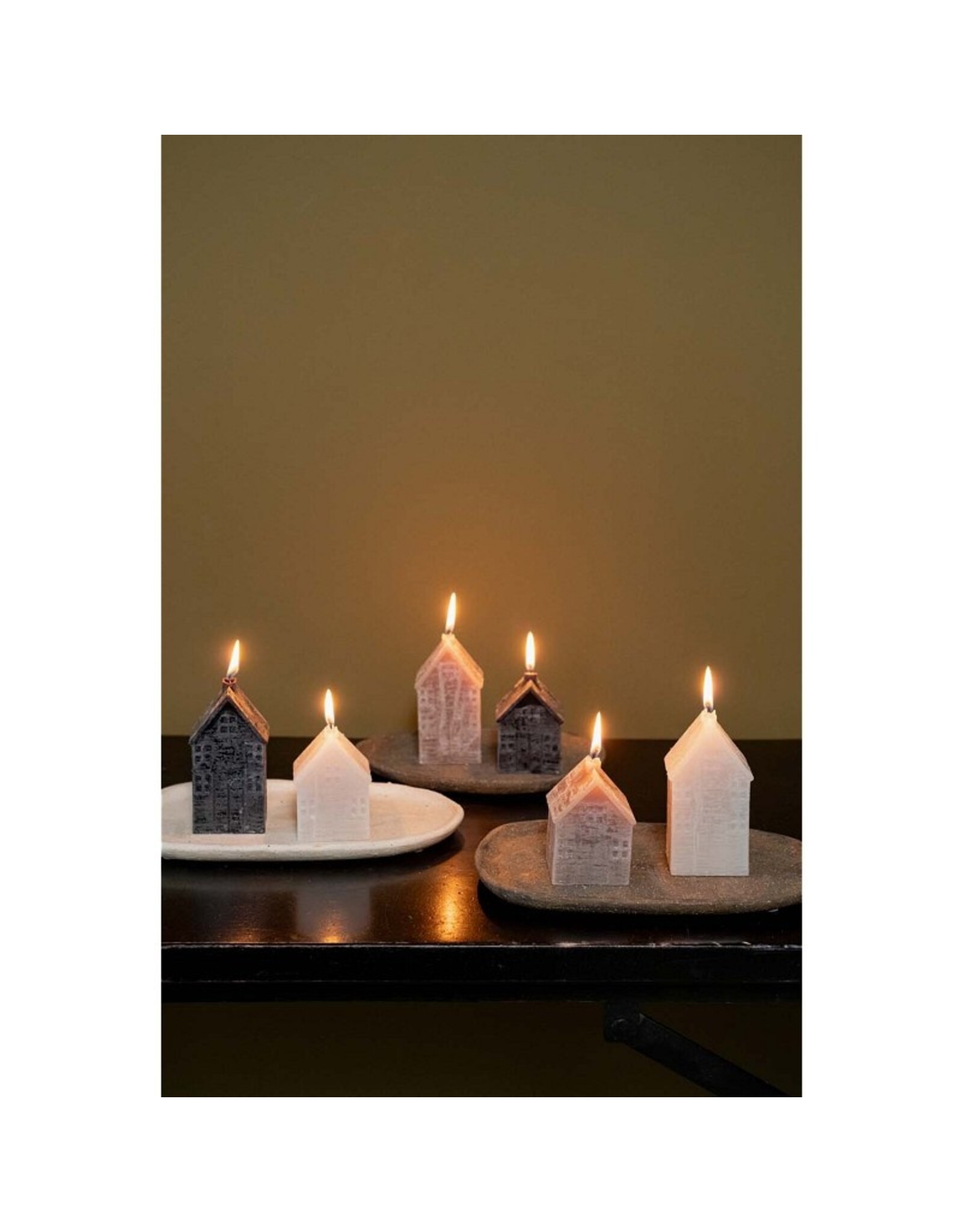 Home Society Huis kaars M  | Peach | Home Society