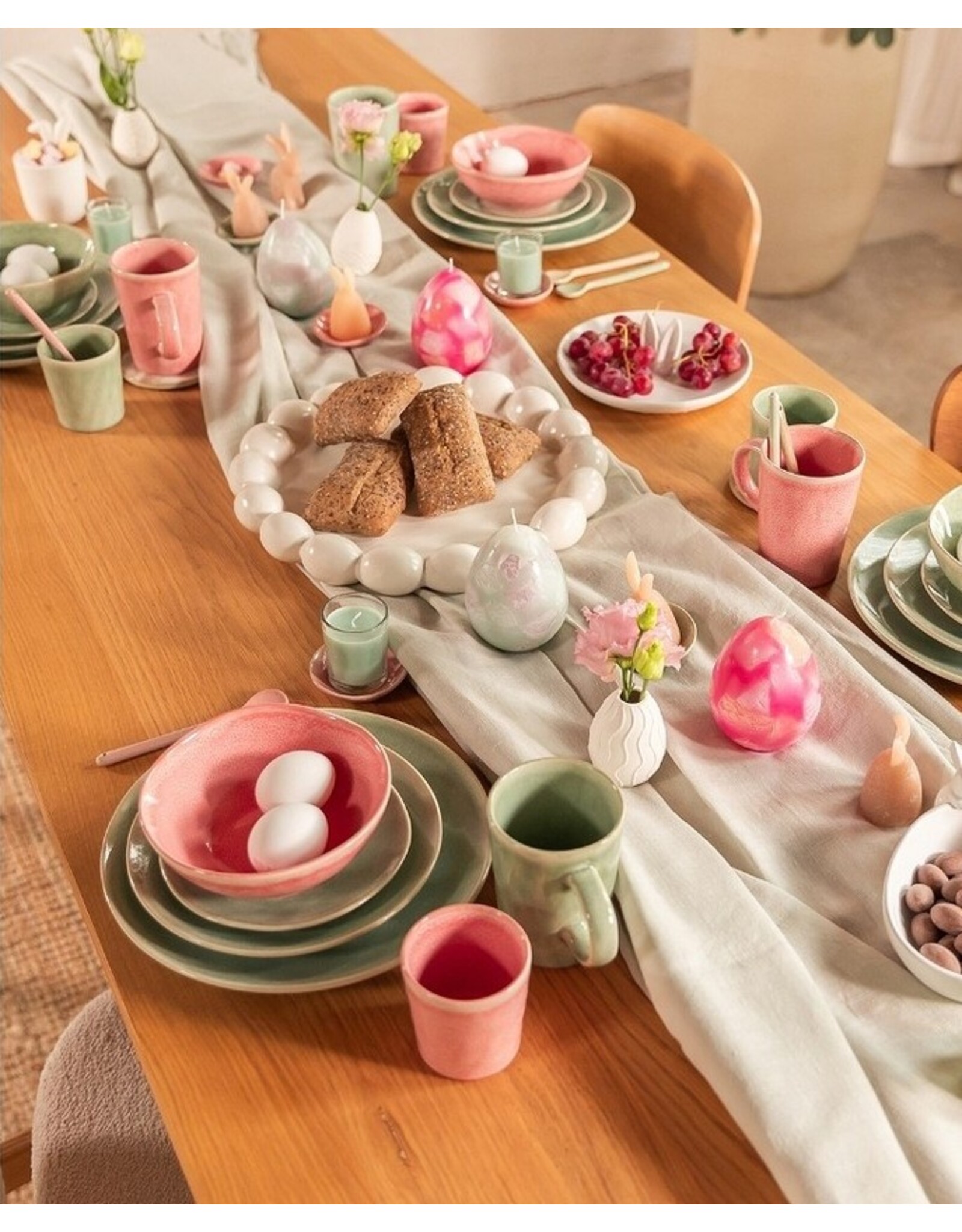 Home Society Kaars Ei marmer | Roze | Home Society