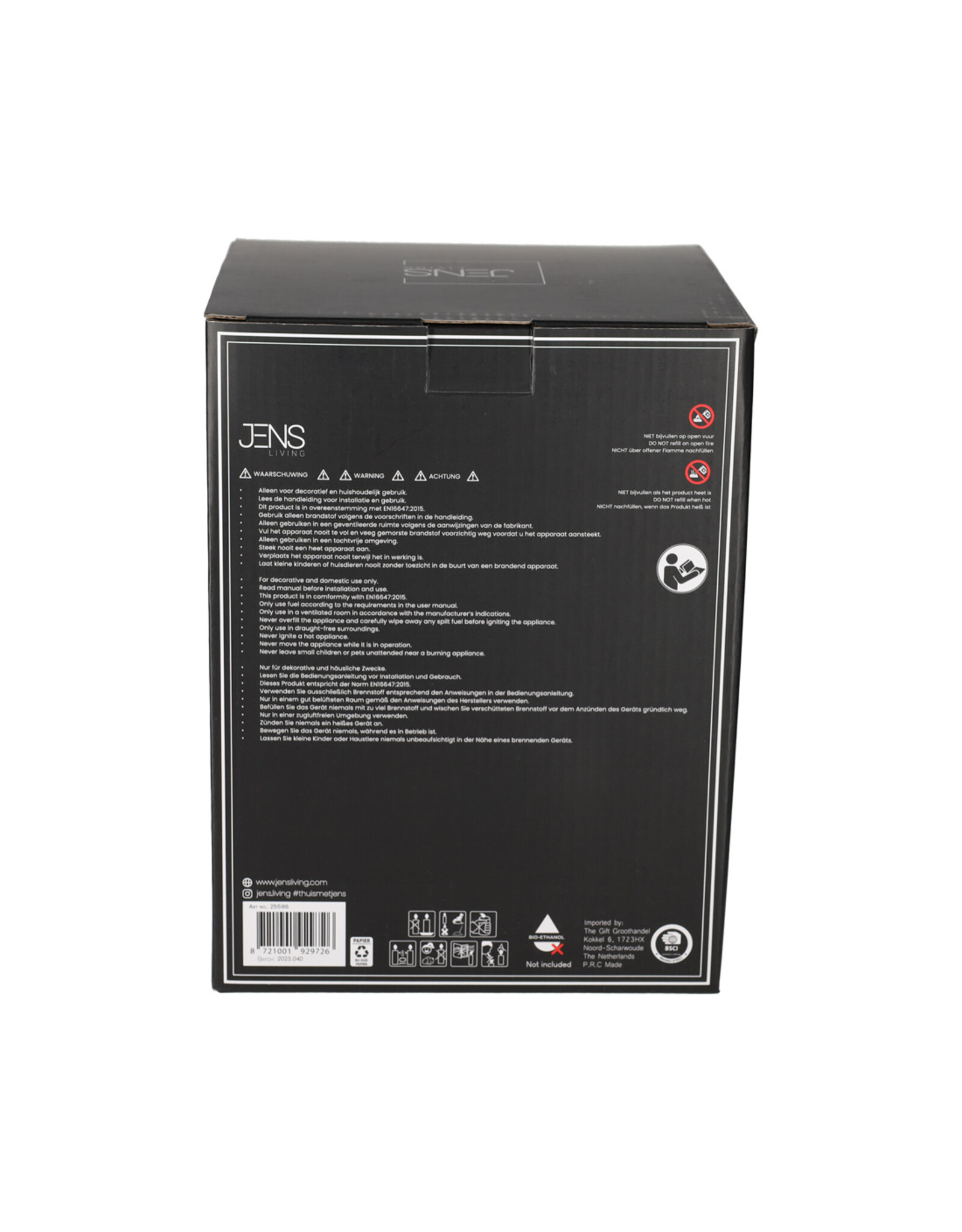 Jens Living Tafelhaard Zila | Jens Living | bio-ethanol | zwart
