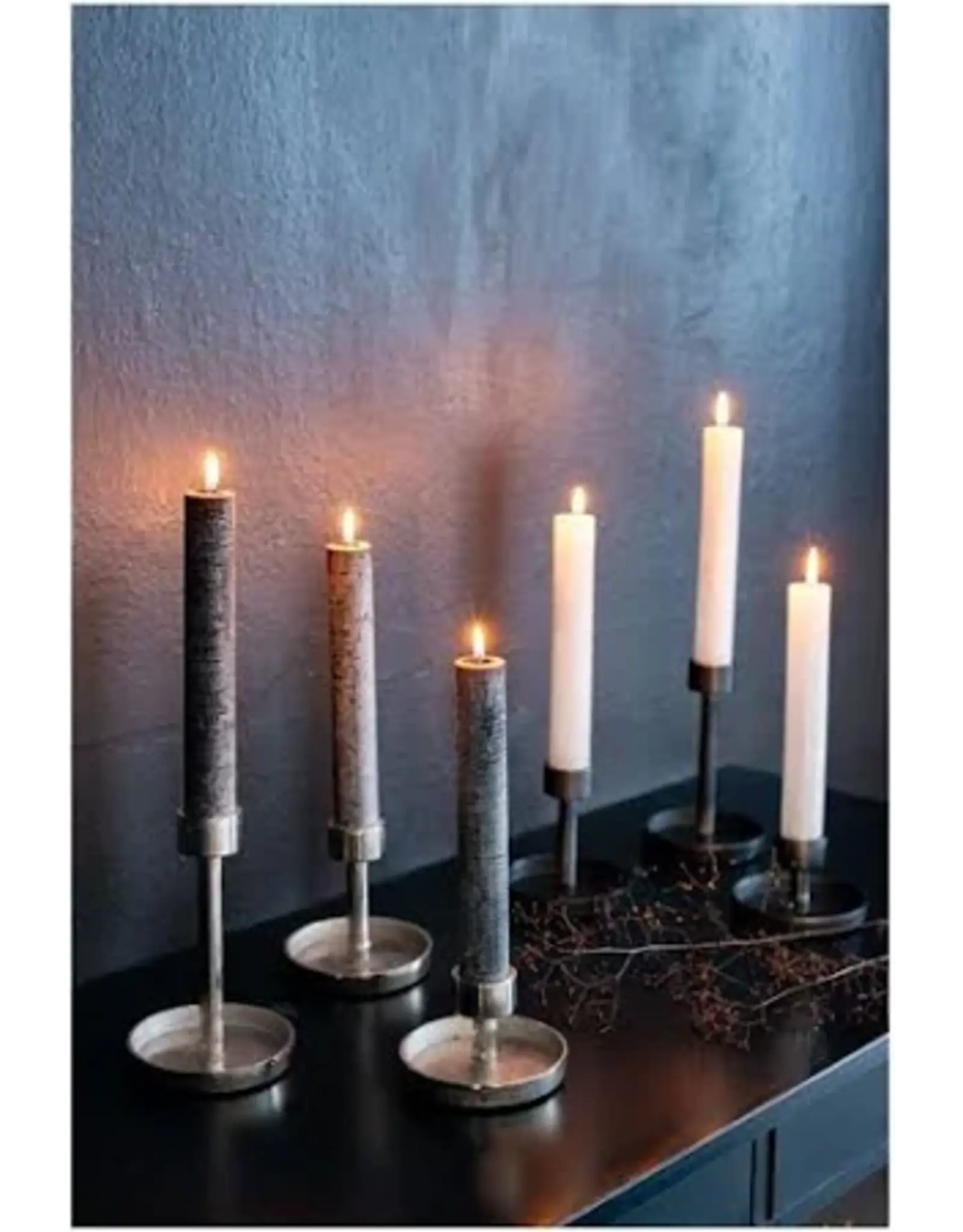 Home Society Kandelaar dinerkaars XL | Moos | zwart |  Home Society