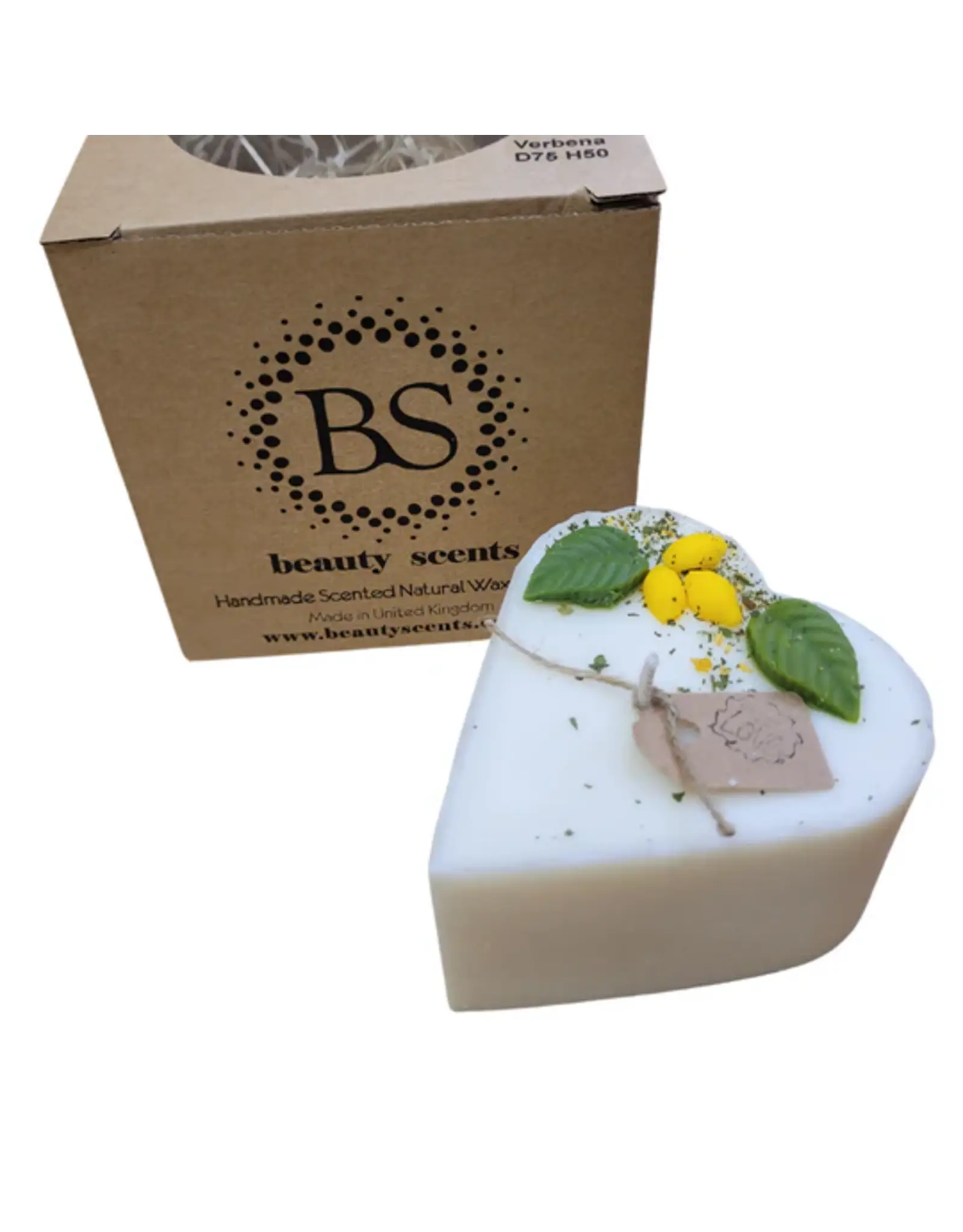 Beauty Scents geurkaarsen Soja geurkaars in hartvorm | Lemon gras  | S | Beauty Scents