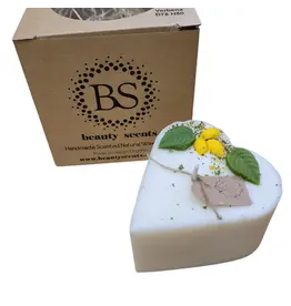 Beauty Scents geurkaarsen Soja geurkaars in hartvorm | Lemon gras  | S | Beauty Scents