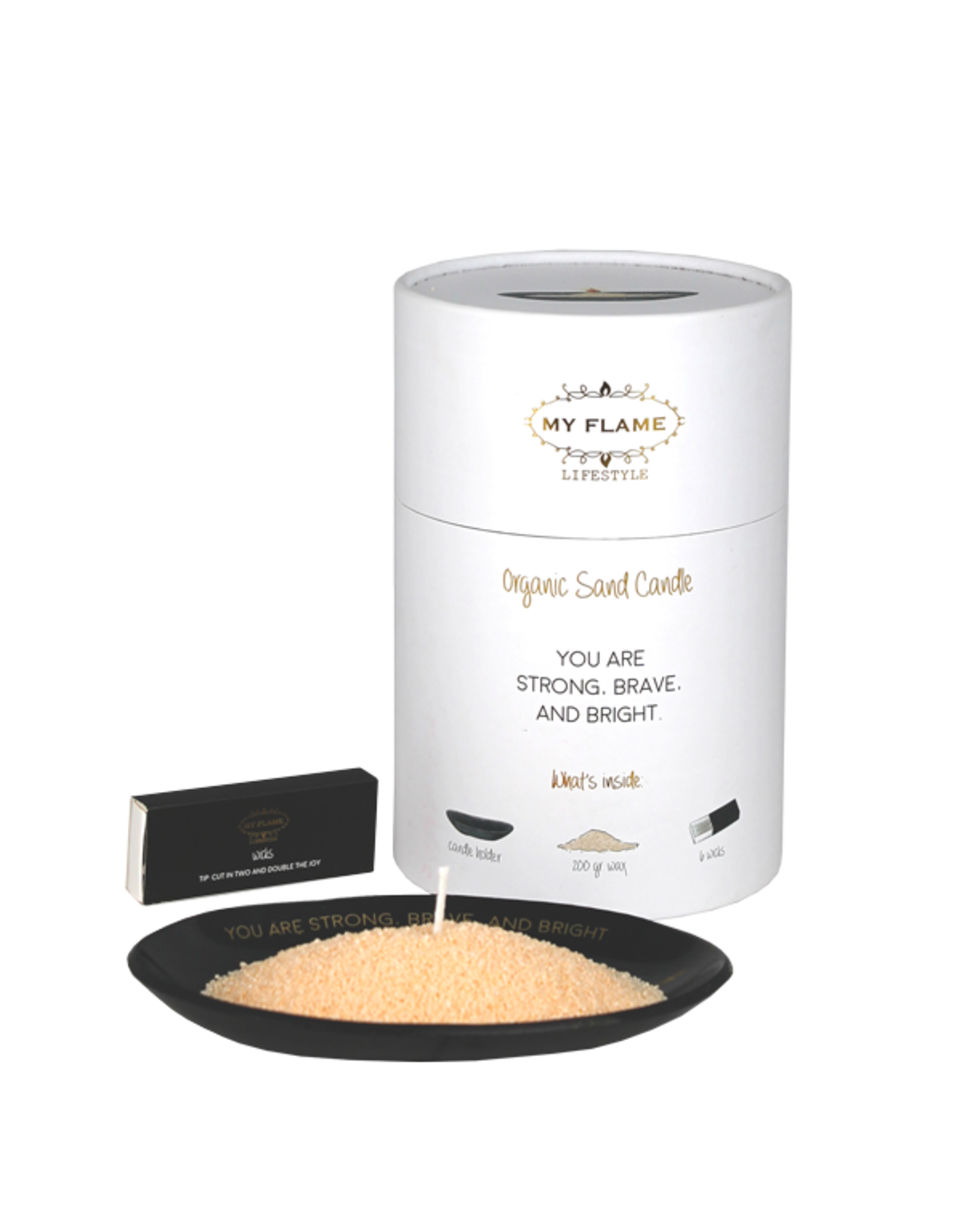 My flame Lifestyle Giftbox met kaarsenzand |You Are Strong , Brave And Bright | My Flame Lifestyle  - Copy