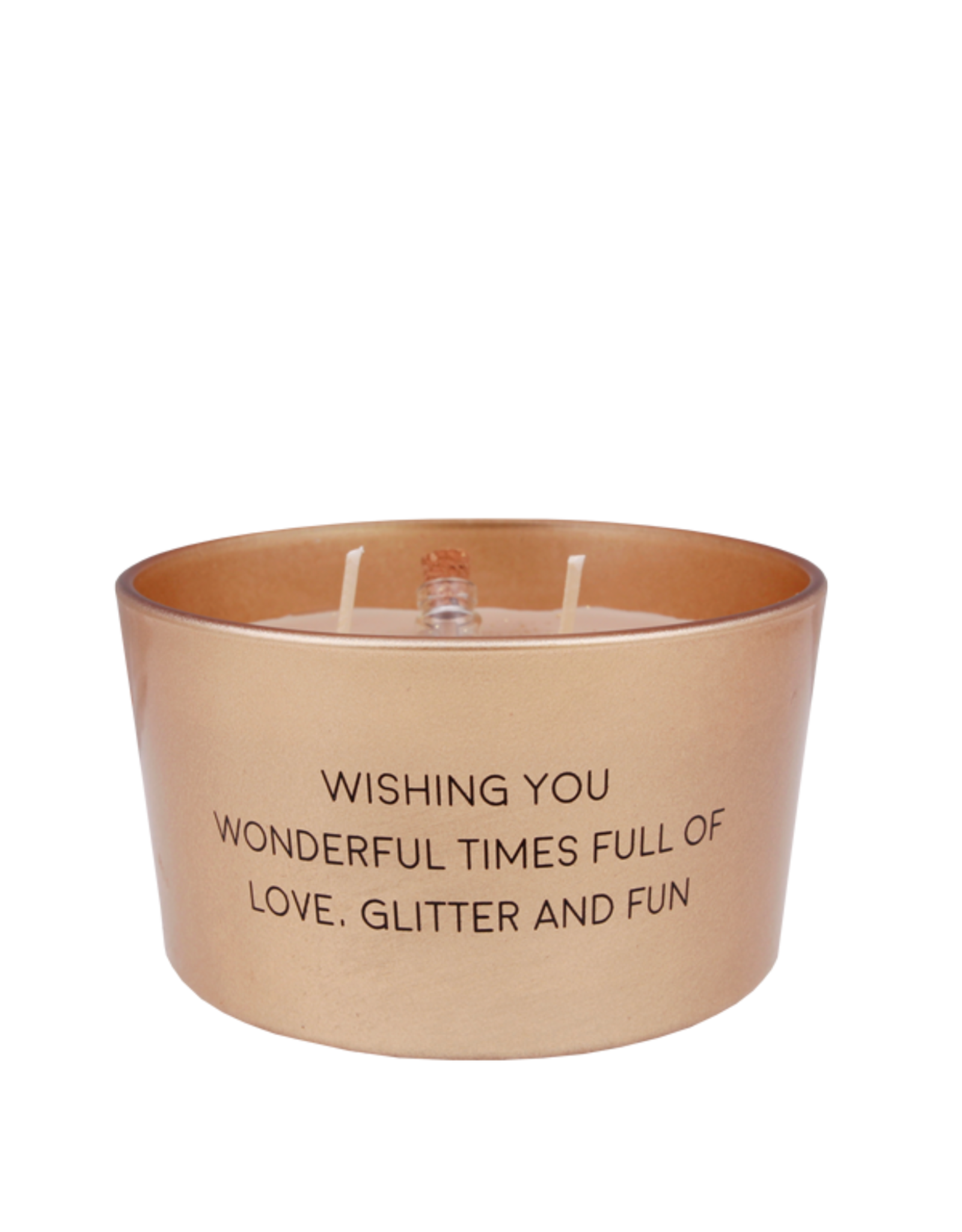 My flame Lifestyle Soja geurkaars met flessenpost | Wishing you wonderfull times  | Winter Wood | My Flame