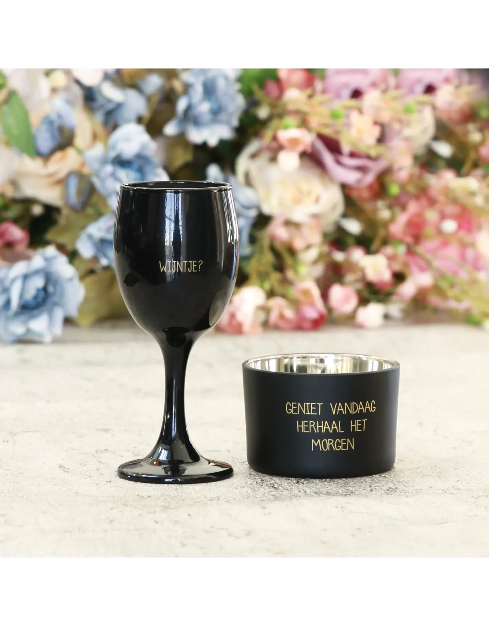 My flame Lifestyle Soja geurkaars | Wijnglas | Wijntje  | Warm  Cashmere | My Flame