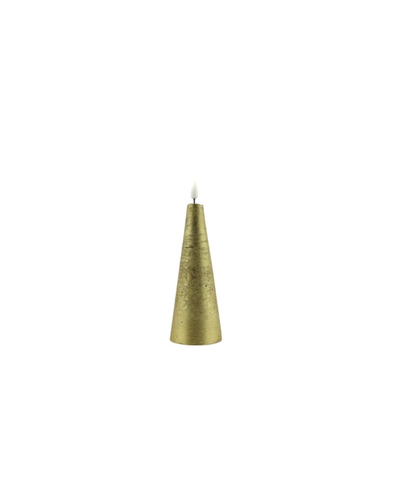 Home Society LED Kaars Cone met afstandbediening | Goud| L | Home Society