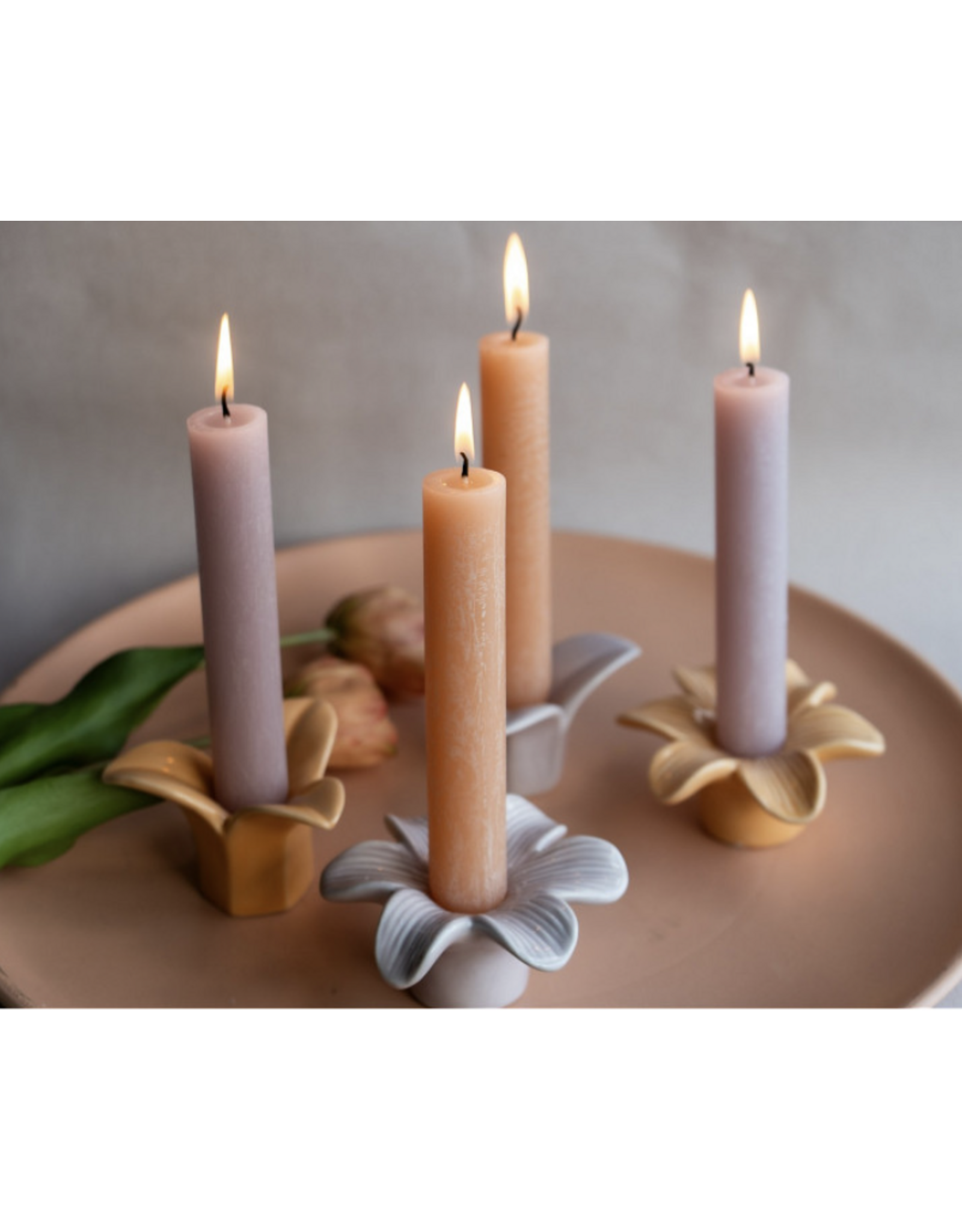 Home Society Kandelaar Flower | Pastel oranje | Home Society