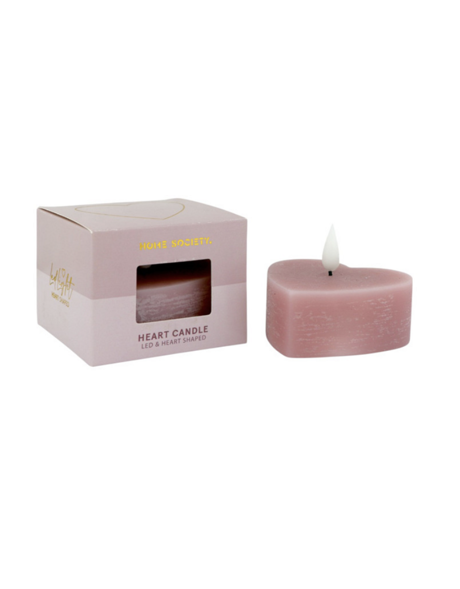 Home Society LED kaars | Hart | Lila |  Home Society