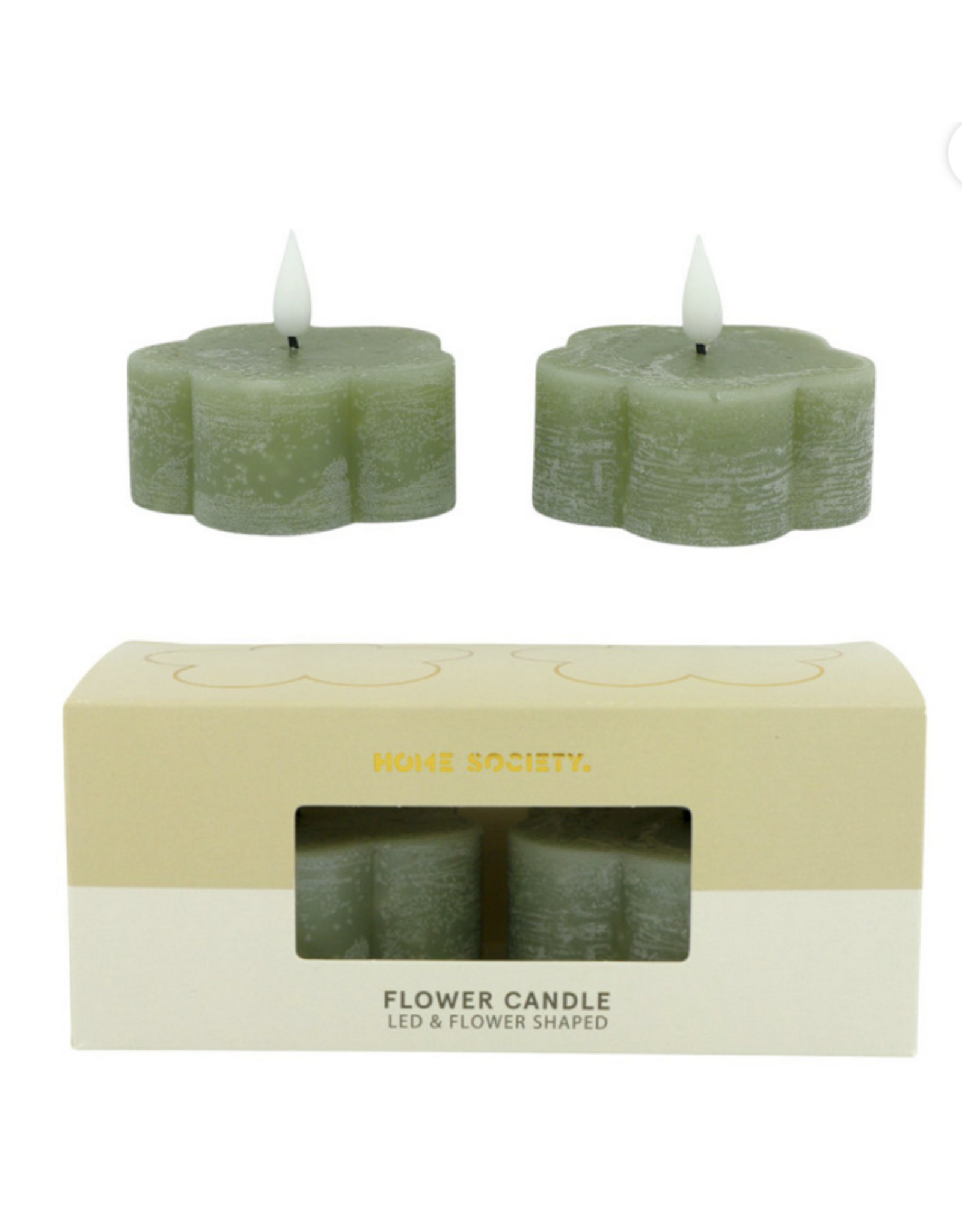 Home Society LED kaars Flower | celadon |  Home Society