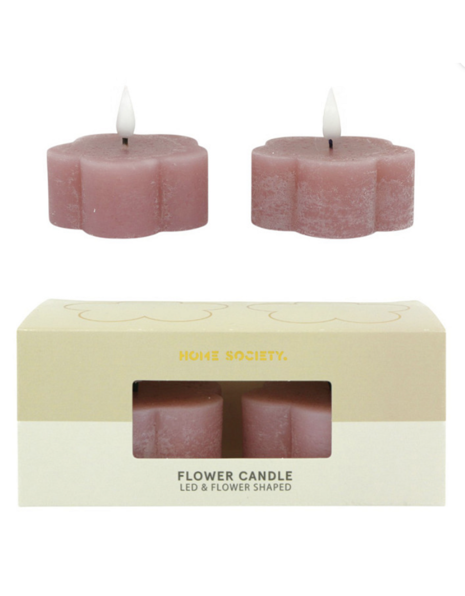 Home Society LED kaars Flower | roze | Home Society