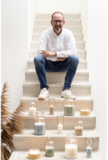 Home Society Kaars glas | Frank | Sand | Home Society