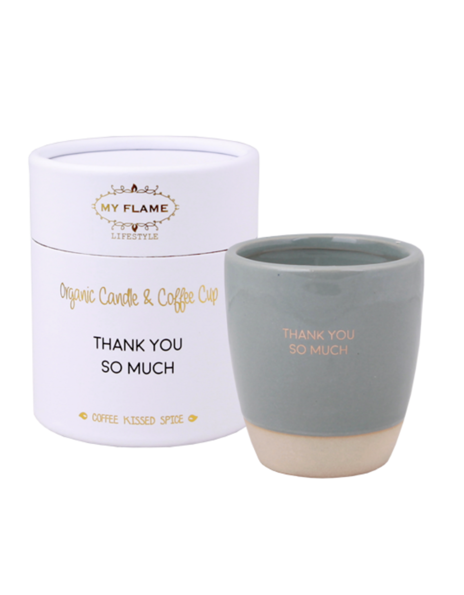 My flame Lifestyle Soja kaars  in koffiemok | thank you so much | My flame