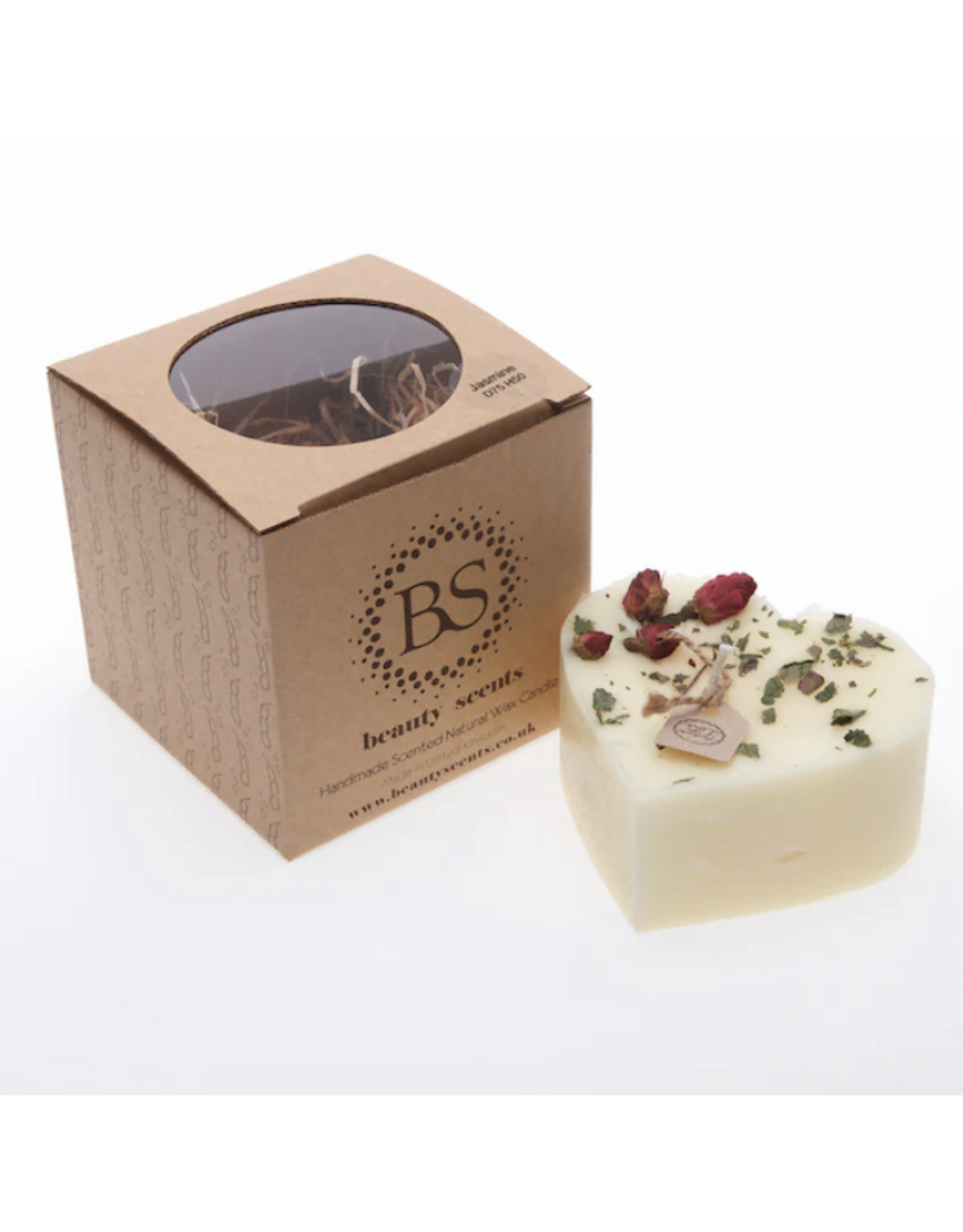 Beauty Scents geurkaarsen Soja geurkaars in hartvorm | met rozen knoppen | Beauty Scents
