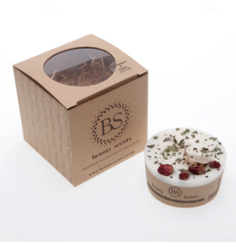 Beauty Scents geurkaarsen Soja geurkaars cilinder  L | met rozen knoppen | Beauty Scents