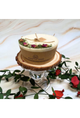 Beauty Scents geurkaarsen Soja geurkaars cilinder  L | met rozen knoppen | Beauty Scents