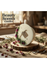 Beauty Scents geurkaarsen Soja geurkaars cilinder  L | met rozen knoppen | Beauty Scents