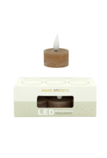 Home Society LED theelichten recharge | set 6 | bruin | Home society