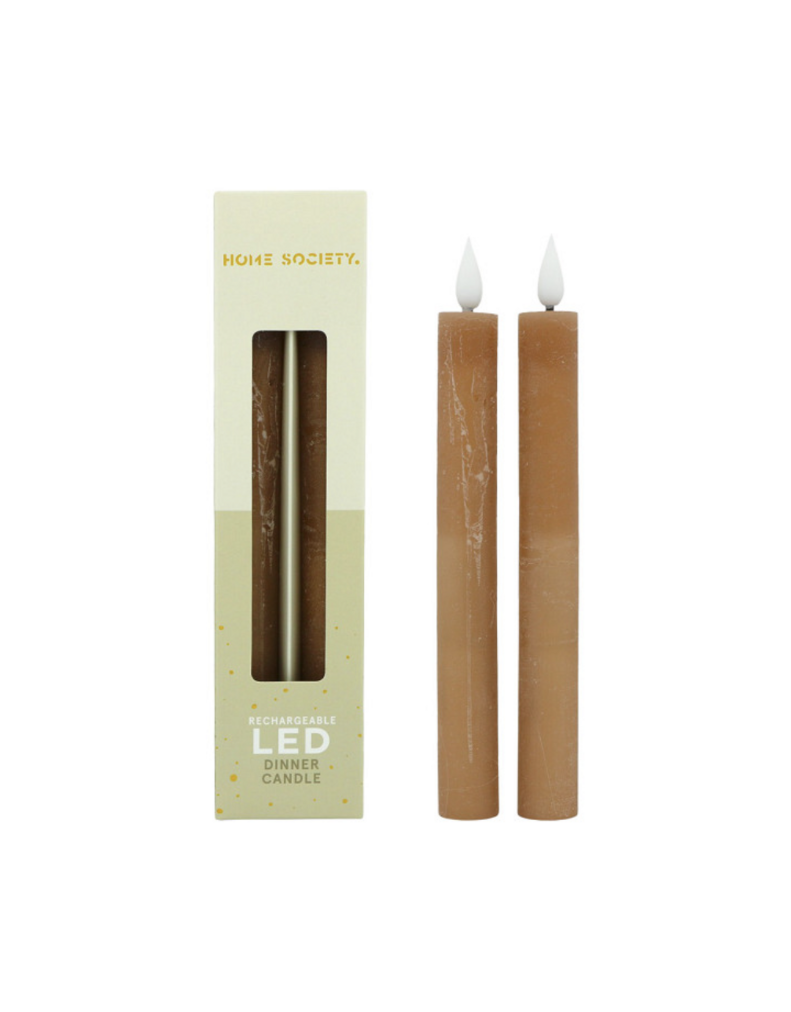 Home Society LED dinerkaarsen recharge | bruin | Home society