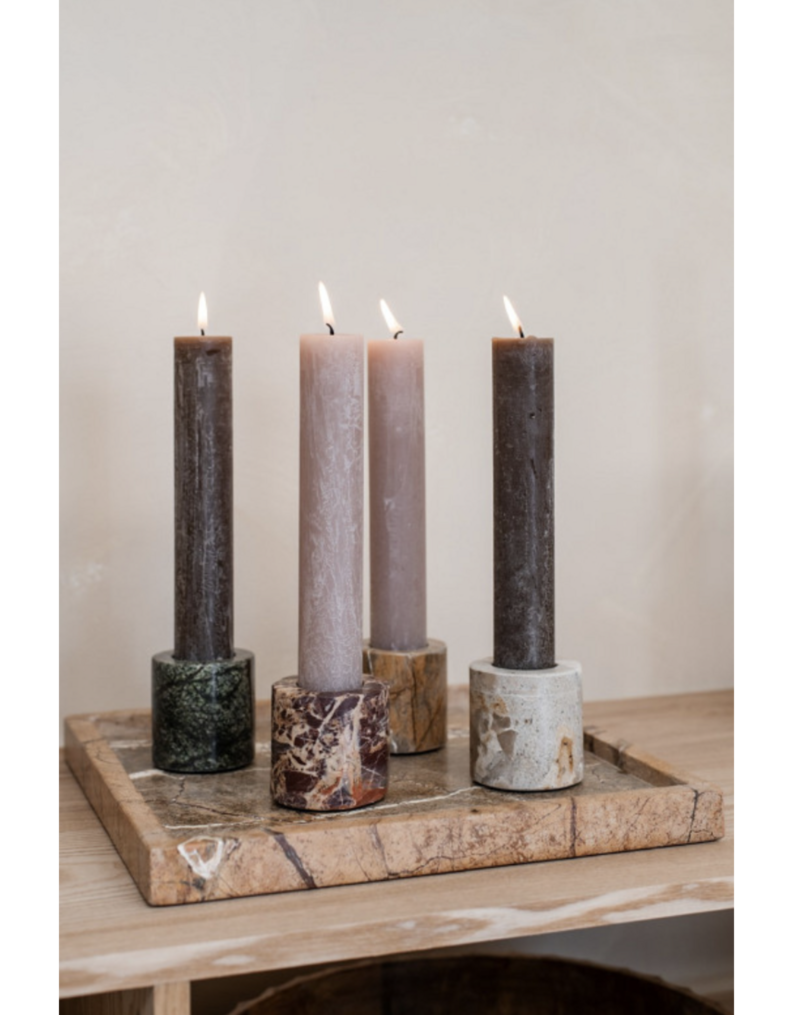 Home Society Kandelaar XL  marble | donker bruin | Mia | Home society